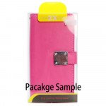 Wholesale iPhone Xs Max Multi Pockets Folio Flip Leather Wallet Case with Strap (Hot Pink)